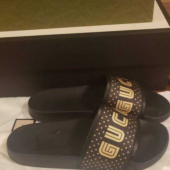 Gucci x SEGA Slides Gold/Black - Size 8 NWB main image 5